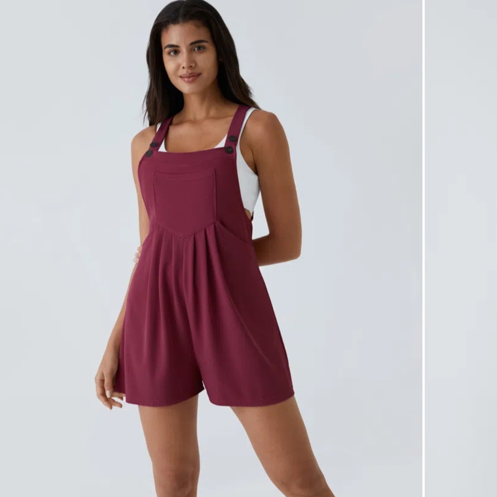 Burgundy Halara Overall Romper